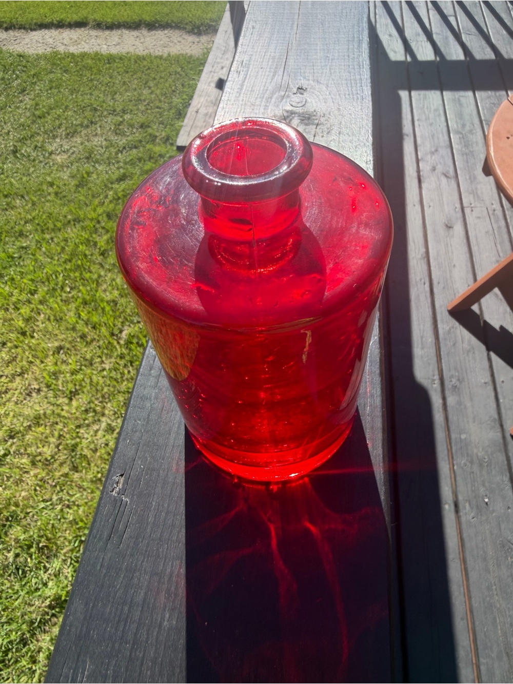 Ruby Red Glass Vase